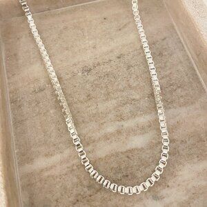 925 Sterling Silver Box Chain Necklace 4 MM Box Chain Statement Necklace